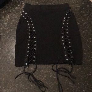 Fashion Nova Laces Laceup Skirt with Grommets